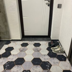 Dywanik ochronny, dywanik przeciw zabrudzeniom w przedpokoju „Czarno-biała mozaika”