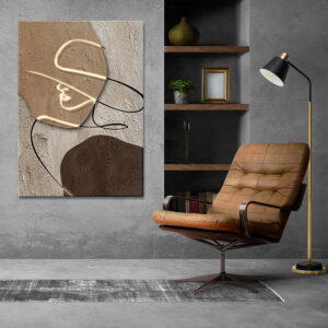 Abstrakcyjny obraz do wnętrz w ramie, obraz w ramie "Kobieta w kapeluszu"