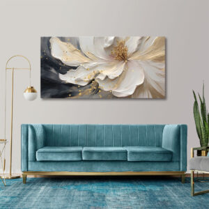 Obraz do wnętrz w cienkiej aluminiowej ramie, obraz w ramie "Malowany kwiat"