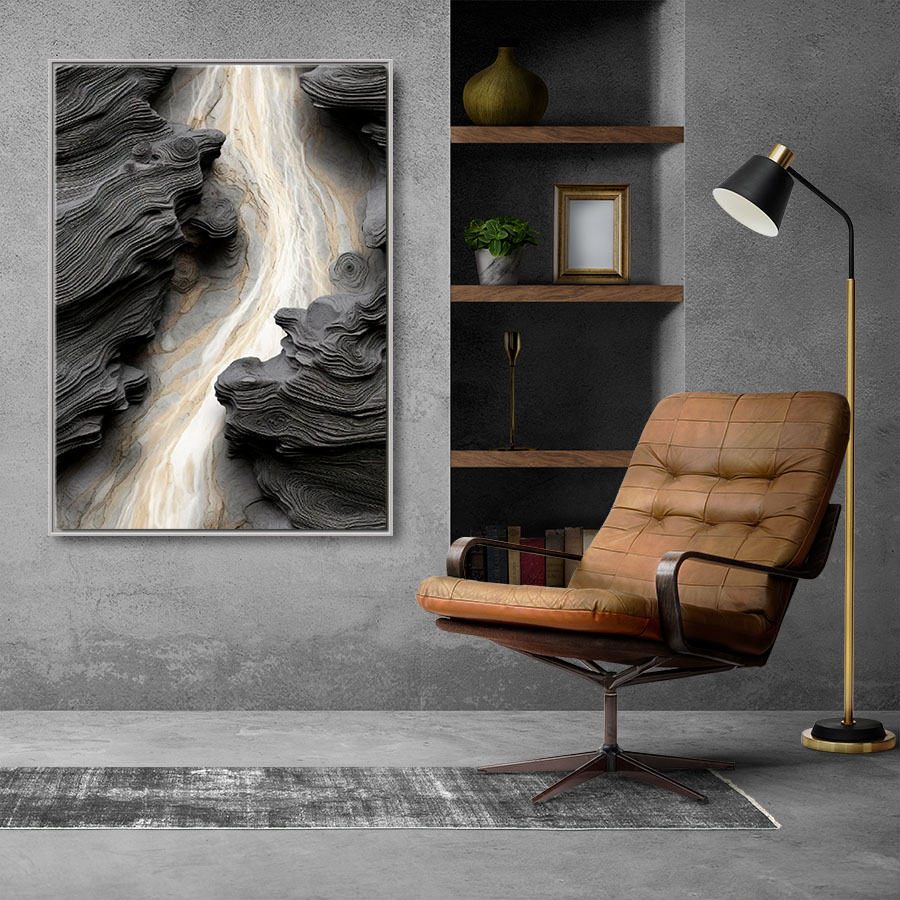 Obraz w ramie do dekoracji, obraz w ramie na prezent "Rzeka Czarno-Biała" - obrazek 3