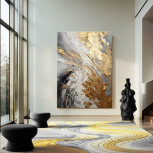 Obraz w ramie do wnętrza, obraz w ramie na prezent "Złota Farba"