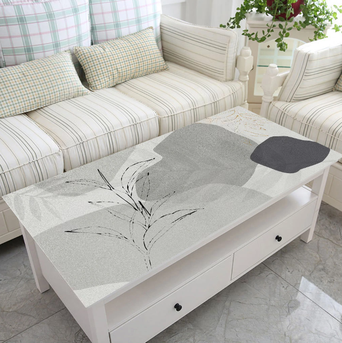 Obrus skórzany na stół PVC, folia stołowa „Abstrakcja szara” - obrazek 5