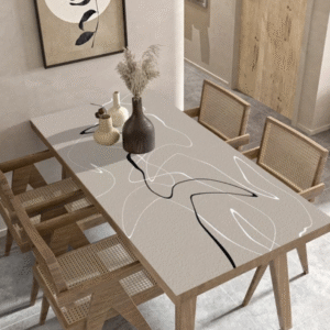 Wodoodporny obrus kuchenny PVC, pokrycie kuchenne o fakturze skóry „Abstract”