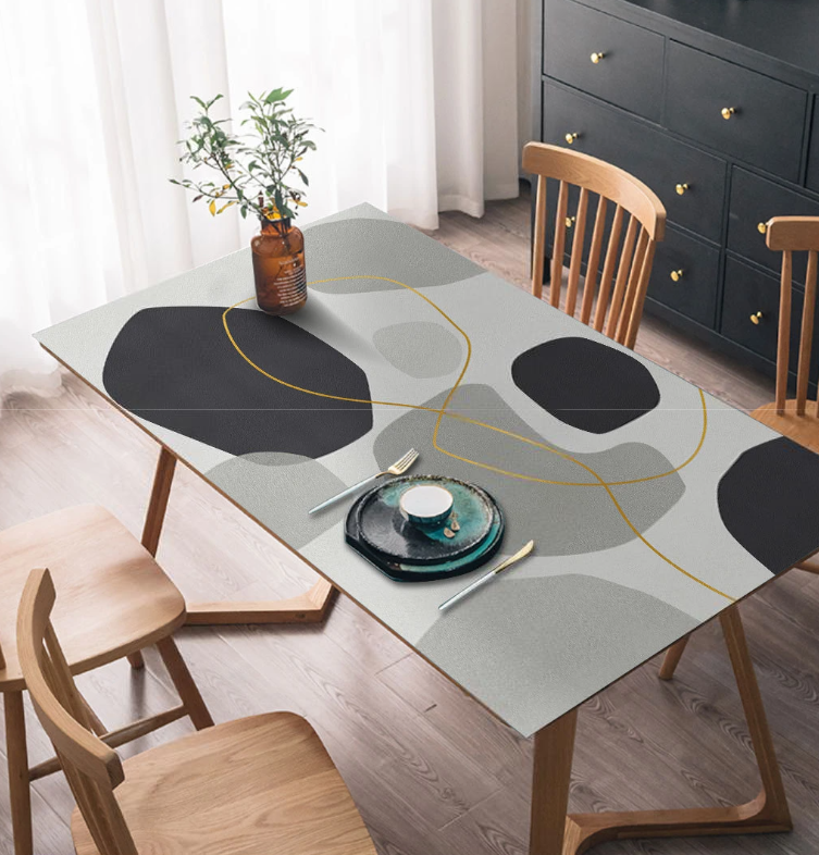 Obrus PVC z fakturą skóry na stół kuchenny, folia „Boho style” - obrazek 2