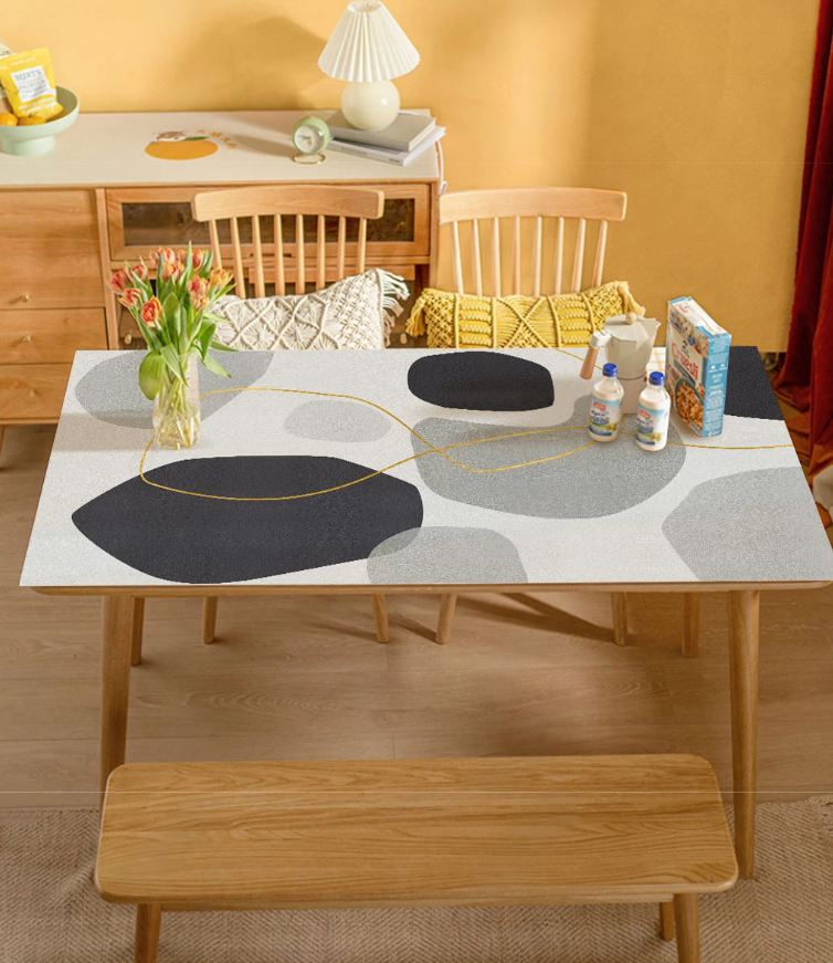 Obrus PVC z fakturą skóry na stół kuchenny, folia „Boho style” - obrazek 3