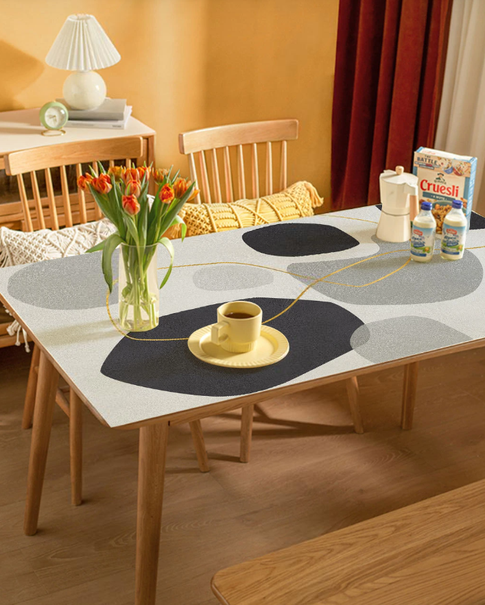 Obrus PVC z fakturą skóry na stół kuchenny, folia „Boho style” - obrazek 4