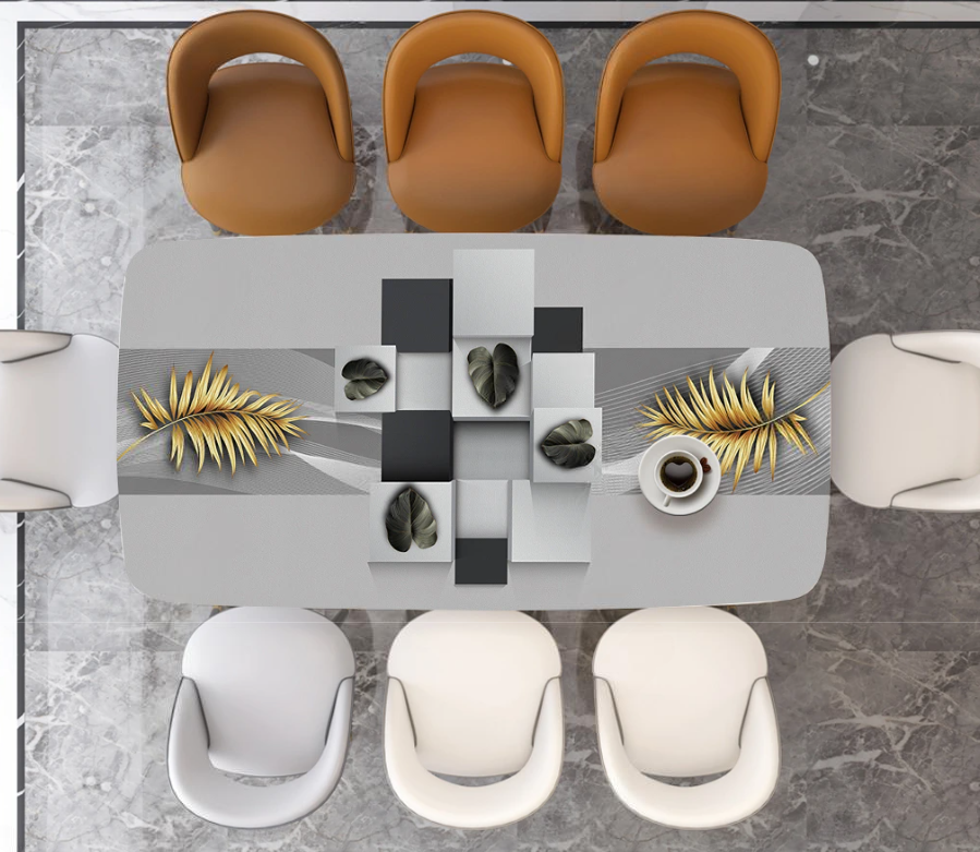 Wodoodporny obrus z nadrukiem, stylowe pokrycie stołu „Minimalism” - obrazek 3