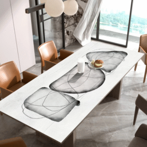 Obrus PVC na stół obiadowy, folia w różnych rozmiarach „Karesansui abstract”