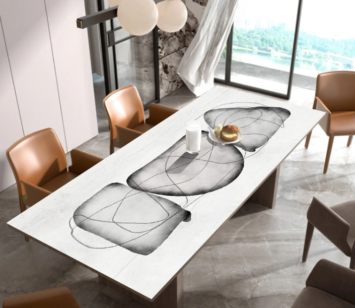 Obrus PVC na stół obiadowy, folia w różnych rozmiarach „Karesansui abstract”
