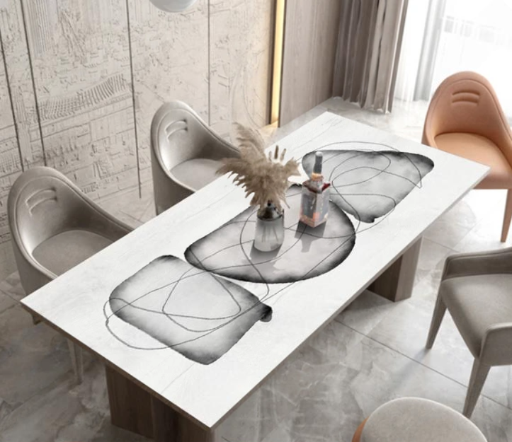 Obrus PVC na stół obiadowy, folia w różnych rozmiarach „Karesansui abstract” - obrazek 2