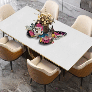 Obrus PVC z fakturą skóry do stołu obiadowego, pokrycie „Pink monarch”