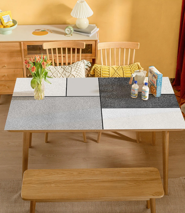 Obrus PVC z modnym motywem do domu, wodoodporna ochrona stołu „Concrete table” - obrazek 3
