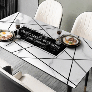 Obrus ze wzorem na stół kuchenny, pokrycie stołu do kuchni „Happy family”