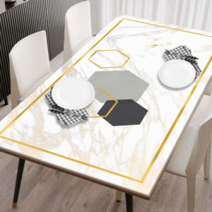 Biały obrus na kuchnię i jadalnię na zamówienie „White marble”