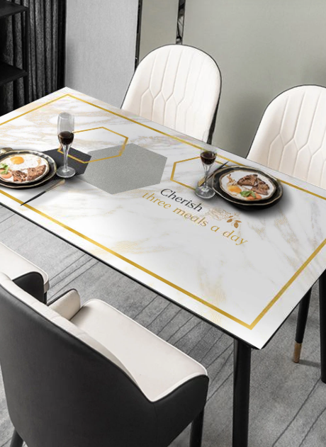 Biały obrus na kuchnię i jadalnię na zamówienie „White marble” - obrazek 2