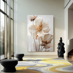 Obraz do dekoracji wnętrz „Delikatne beżowe kwiaty”