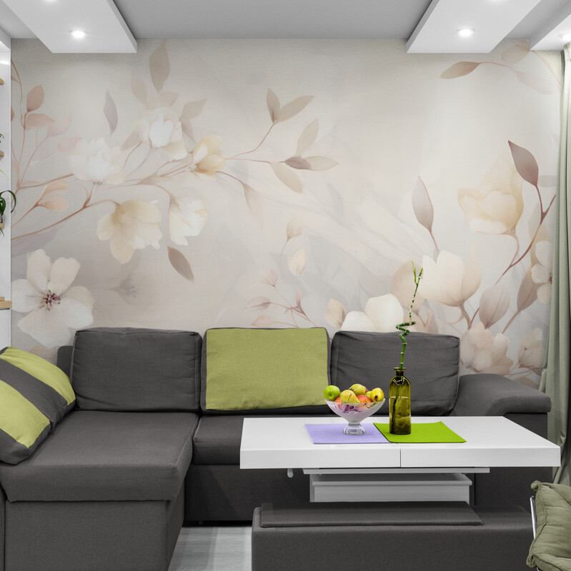 Delikatna fototapeta z kwiatami "Kwiatuszki" - obrazek 3