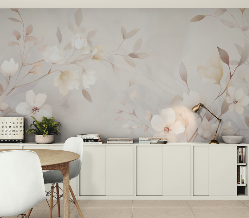 Delikatna fototapeta z kwiatami "Kwiatuszki" - obrazek 2