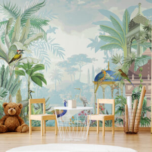 Ekologiczna tapeta do pokoju dziecięcego, tapeta z roślinami tropikalnymi "Tropical Park"