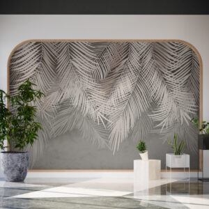 Neutralne fototapety do sypialni, abstrakcyjne fototapety "Liście palmy"