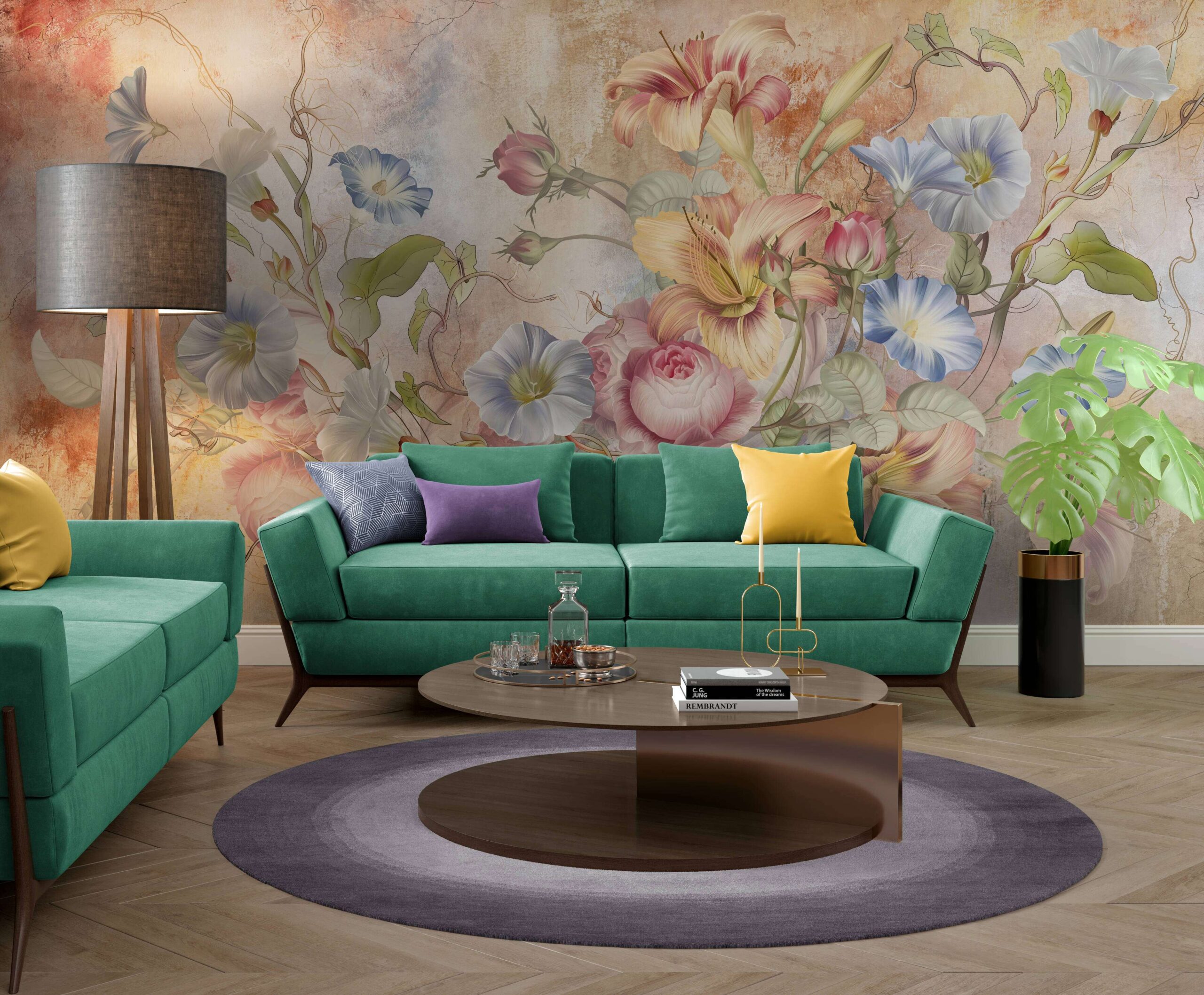 Ekologiczna tapeta z kwiatami polnymi, fototapeta do sypialni "Inspiracja" - obrazek 3