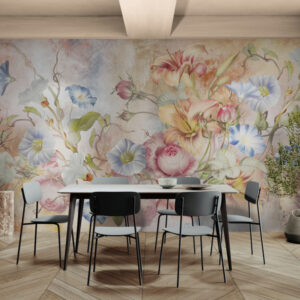 Ekologiczna tapeta z kwiatami polnymi, fototapeta do sypialni "Inspiracja"