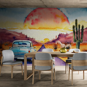 Fototapety powiększające przestrzeń, fototapety z samochodem „Droga”