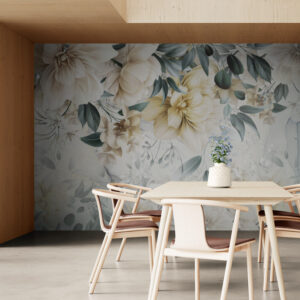 Fototapety w pastelowych tonach, fototapety z kwiatami do sypialni „Walc kwiatów”