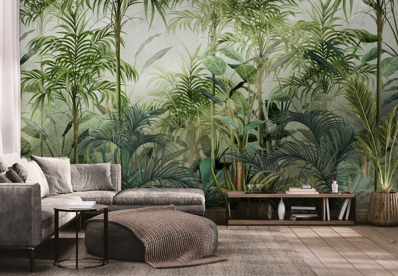 Fototapety z roślinami do salonu „Zielone tropiki”