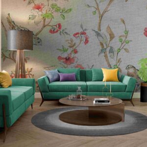 Fototapety z ptakami, fototapety z kwiatami z efektem akwareli „Prowansja”