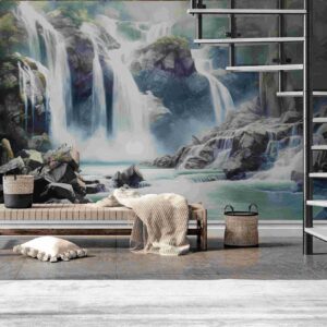 Winylowa i flizelinowa fototapeta do stylowego wnętrza „Widmowy wodospad”