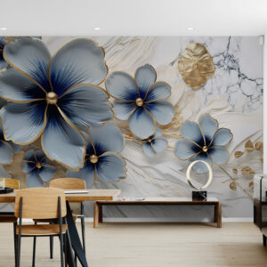 Fototapety kwiatowe z efektem trójwymiarowym, fototapety do domu „Niezapominajki”