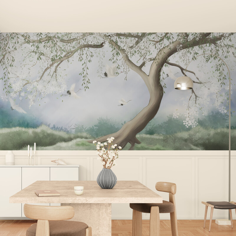 Fototapety do wnętrz, winylowe fototapety z roślinami „Kwitnące drzewo” - obrazek 3