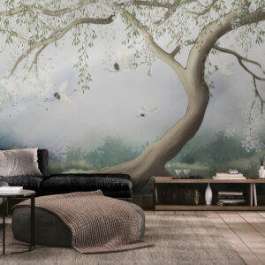 Fototapety do wnętrz, winylowe fototapety z roślinami „Kwitnące drzewo”