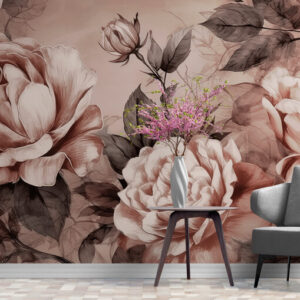 Fototapety z kwiatami, bezszwowe fototapety z różami „Duże róże”