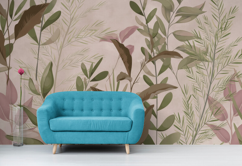 Fototapety z roślinami, neutralne bezszwowe fototapety na ściany „Rośliny polne” - obrazek 3