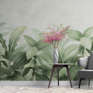 Fototapety tropikalne, samoprzylepne fototapety z motywem zielonych liści „Tropikalny wir”