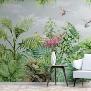 Fototapety z motywem tropikalnego lasu, bezszwowe fototapety z roślinami „Tropikalna fantazja”