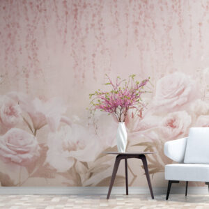 Fototapety z różami w różowych odcieniach, tapety flizelinowe z kwiatami „Różowe różyczki”