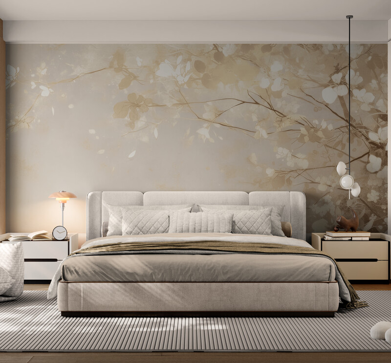 Fototapeta z neutralnym wzorem, winylowa fototapeta kwiaty "Delikatne płatki"
