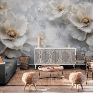 Fototapeta z kwiatami, fototapeta włókninowa z efektem wzoru trójwymiarowego "Wiosna nadeszła"