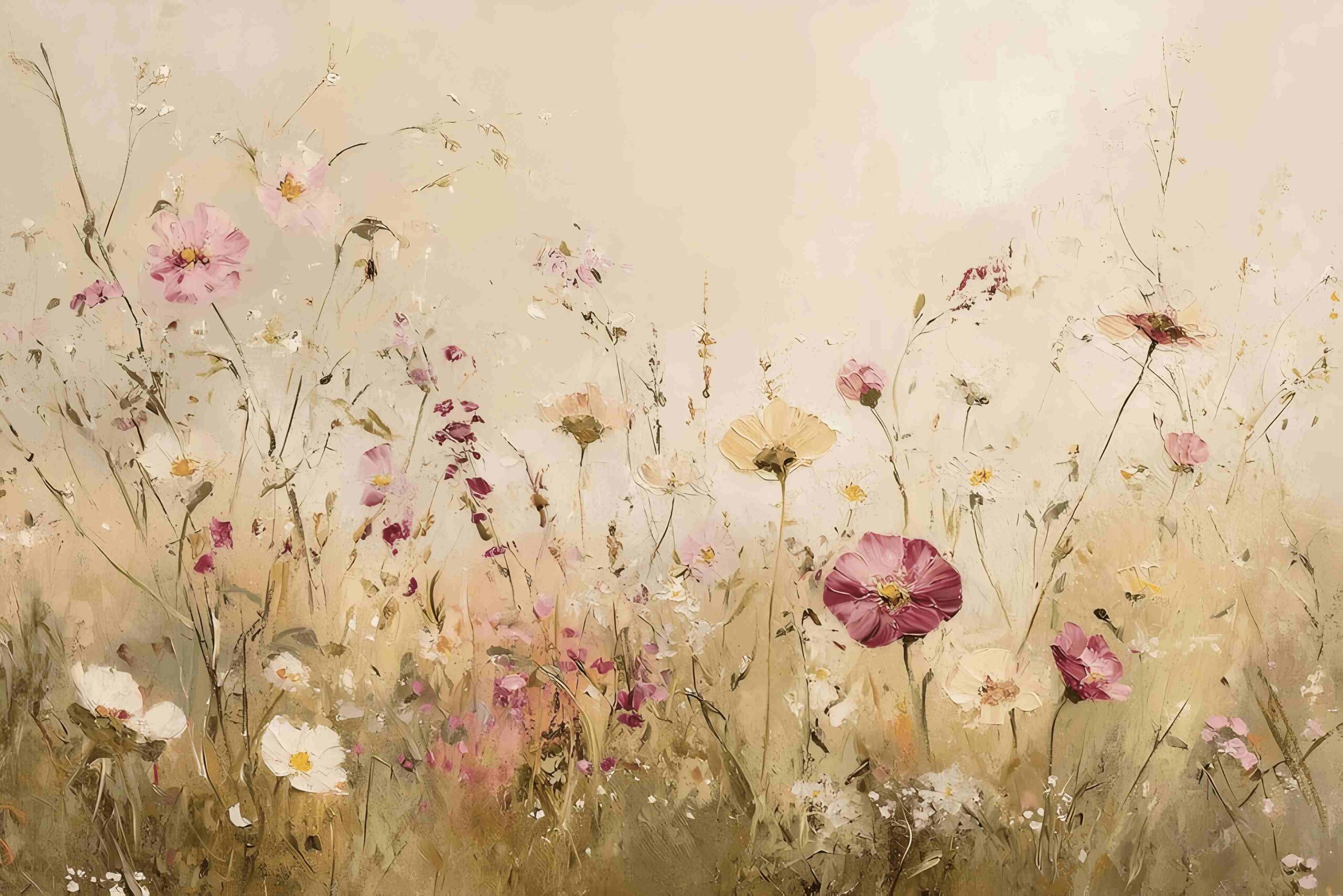 Fototapeta z nadrukiem kwiatowym, winylowa fototapeta z polnymi kwiatami "Kwitnące pole" - obrazek 4