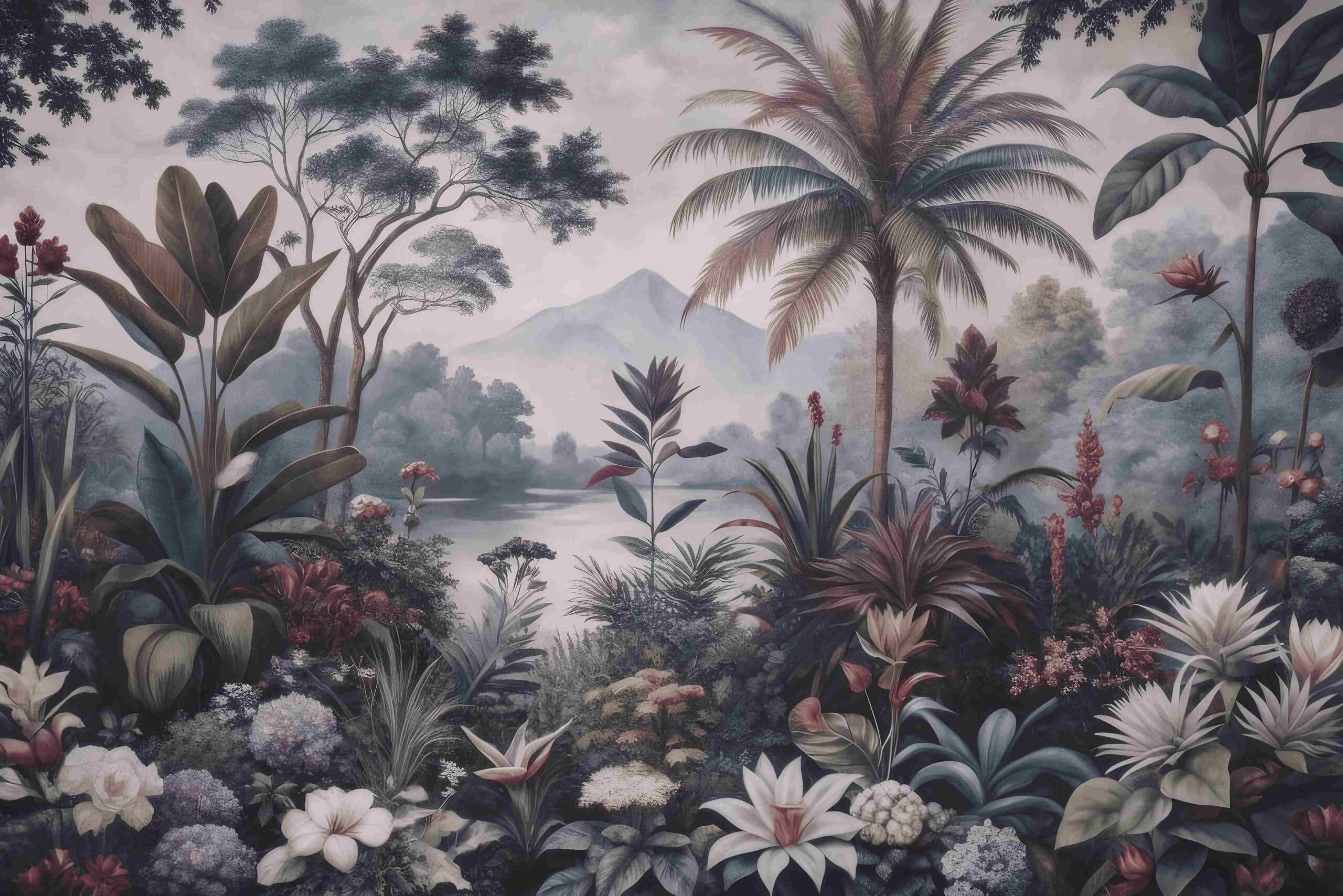 Fototapeta tropikalna, bezszwowa fototapeta z wizerunkiem drzew "Tropikalny raj" - obrazek 4