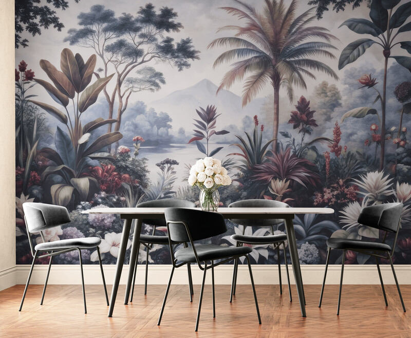 Fototapeta tropikalna, bezszwowa fototapeta z wizerunkiem drzew "Tropikalny raj" - obrazek 3