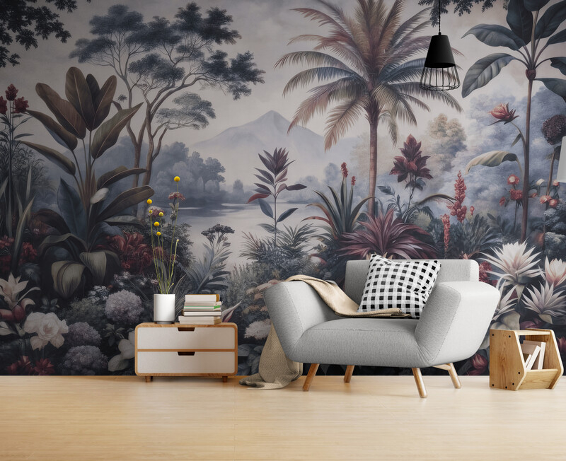 Fototapeta tropikalna, bezszwowa fototapeta z wizerunkiem drzew "Tropikalny raj" - obrazek 2