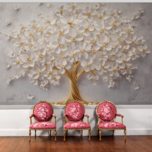 Fototapeta z wizerunkiem drzewa trójwymiarowego, bezszwowa fototapeta do domu "Drzewo 3D"