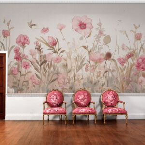 Różowa fototapeta kwiatowa "Pole różowych kwiatów"