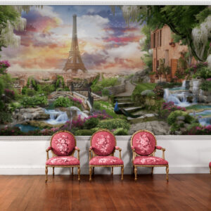 Fototapeta z panoramicznym obrazem Paryża "Widok na Wieżę Eiffla"