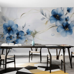 Fototapeta z wizerunkiem kwiatów "Niebieskie Kwiaty"