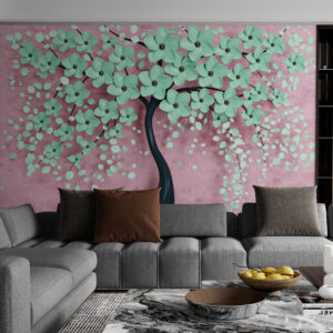 Fototapeta 3D z nadrukiem kwitnącego drzewa "Kwitnąca Sakura"